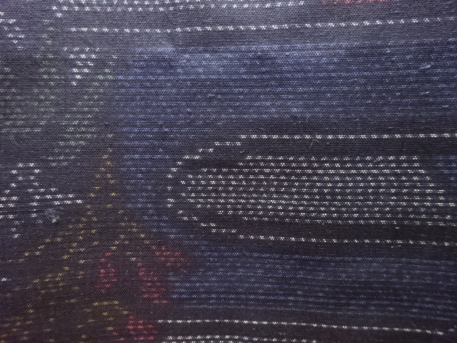 JAPANESE KIMONO / ANTIQUE KIMONO / SILK / DORO OSHIMA TSUMUGI / WOVEN EGASUMI PATTERN